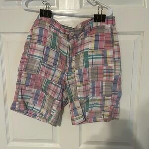 Vineyard Vines Flat Front Pink and Green Shorts